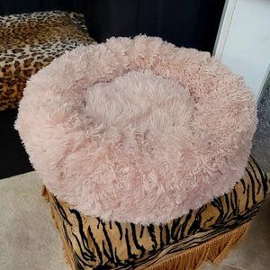 Pet Bed Dog Or Cat Plush Round Cozy W/ Zipper.. 20 in. New!